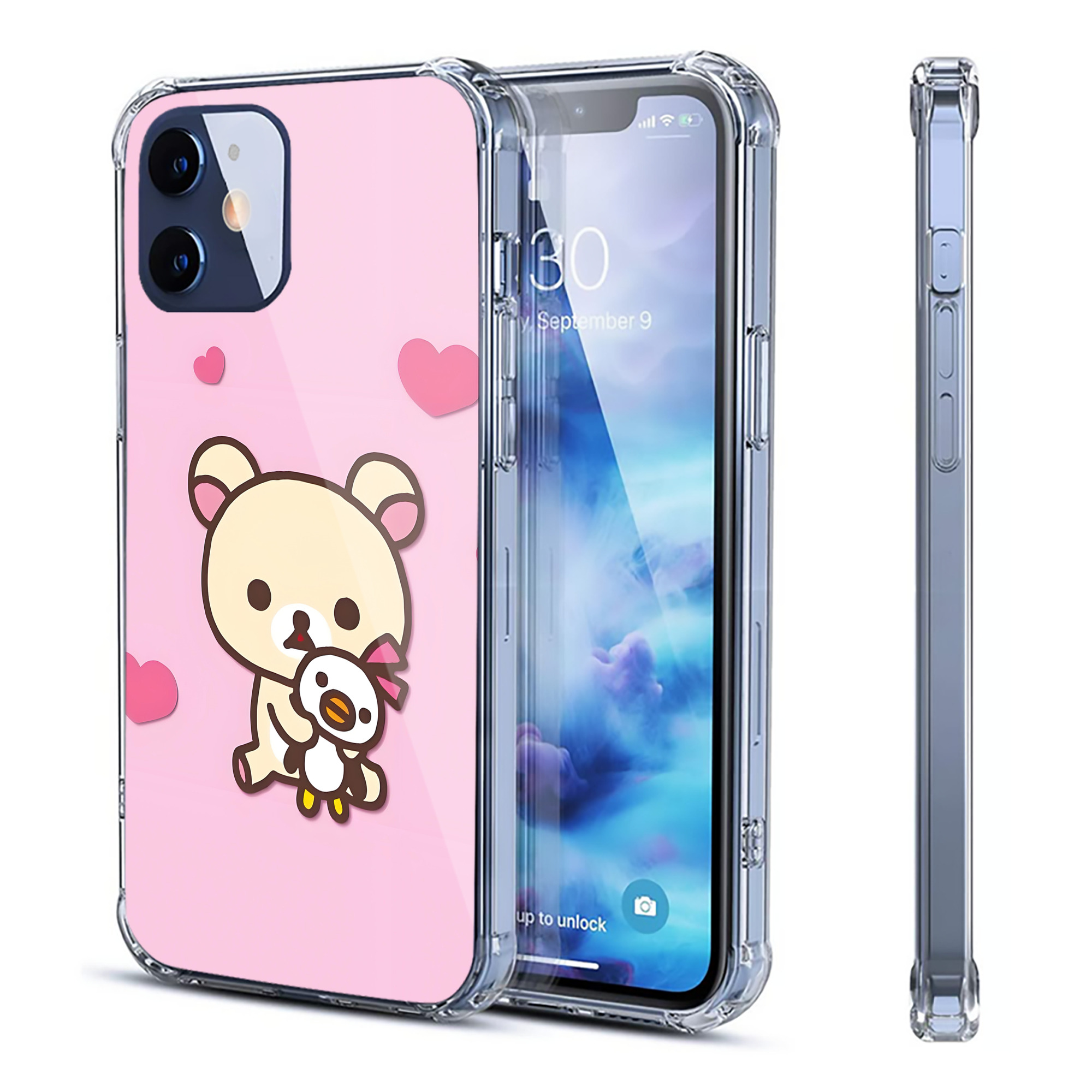 （画像用） リラックマ リラックマ キイロイトリ Rilakkuma Korilakkuma Kiiroitori 【iPhone 12シリーズ対応】透明スマホケース（クリアソフトケース）